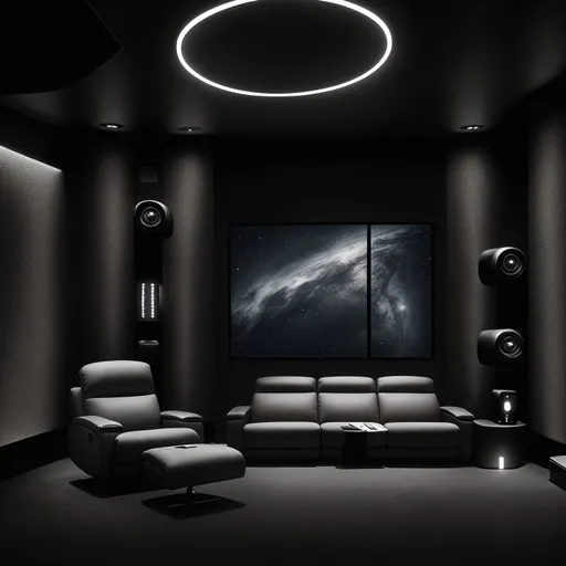 Modern Home Theater design - AI generated interior design visualization