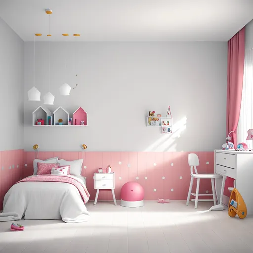 Modern Kids Room design - AI generated interior design visualization