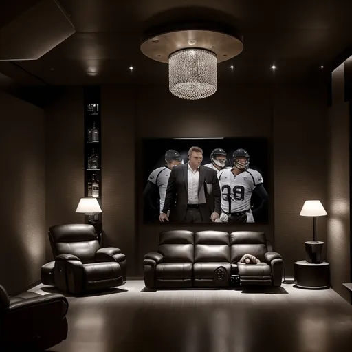 Modern Man Cave design - AI generated interior design visualization