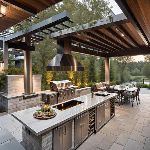Modern Outdoor Kitchen design - AI generated interior design visualization