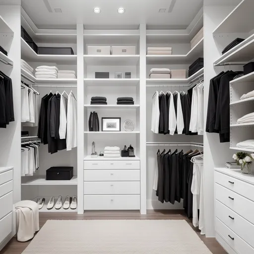 Modern Walk-in Closet design - AI generated interior design visualization