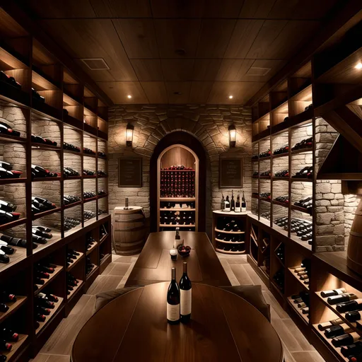 Modern Wine Cellar design - AI generated interior design visualization