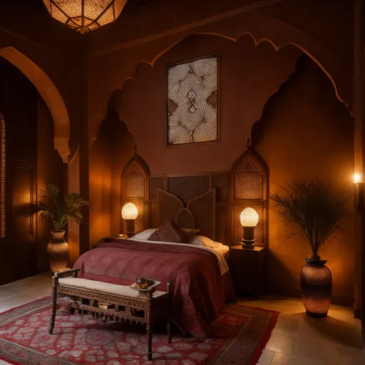 Moroccan Guest Room design - AI generated interior design visualization