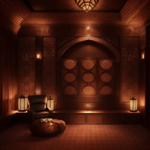 Moroccan Home Theater design - AI generated interior design visualization