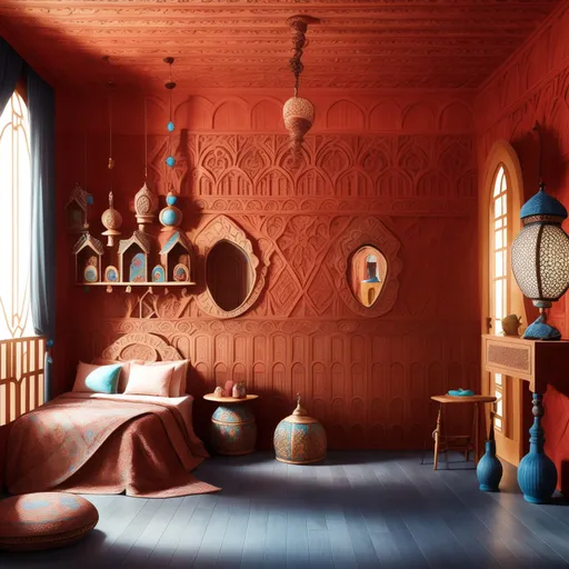 Moroccan Kids Room design - AI generated interior design visualization