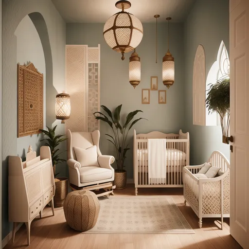 Moroccan Nursery design - AI generated interior design visualization
