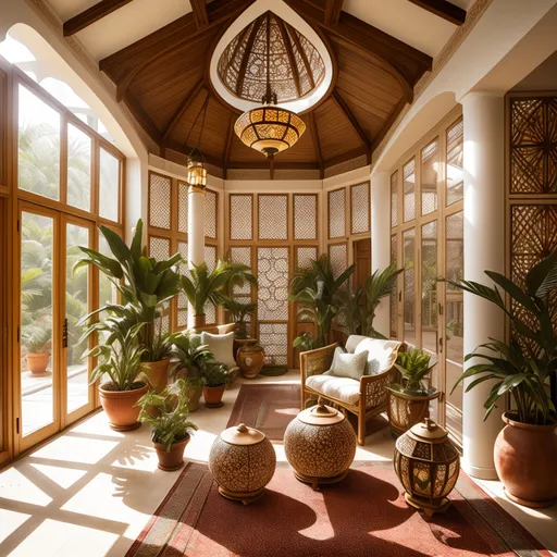 Moroccan Sunroom design - AI generated interior design visualization