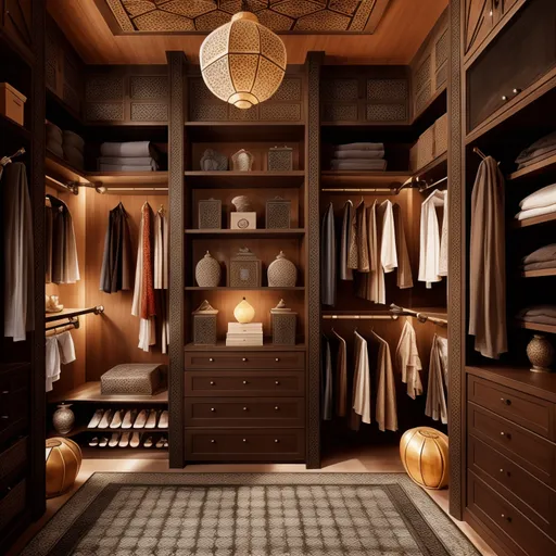 Moroccan Walk-in Closet design - AI generated interior design visualization