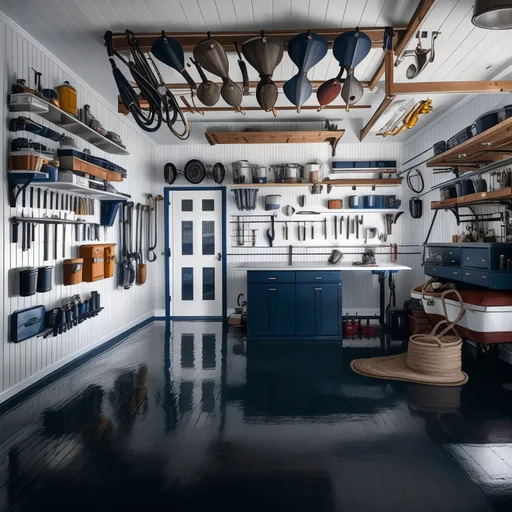 Nautical Garage design - AI generated interior design visualization