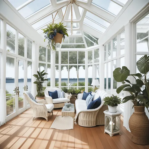 Nautical Sunroom design - AI generated interior design visualization