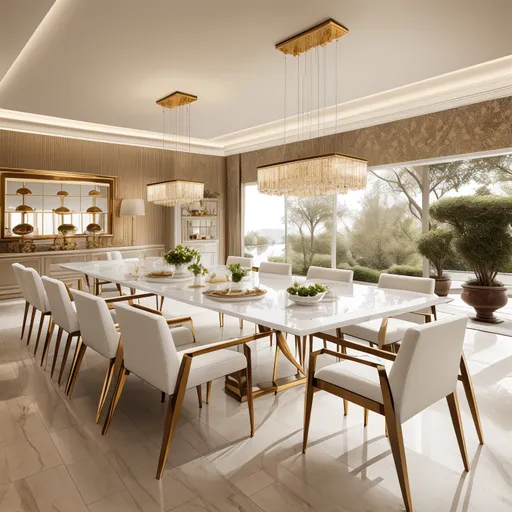Neo-Classical Dining Room design - AI generated interior design visualization