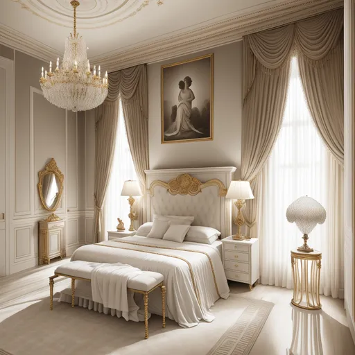 Neo-Classical Guest Room design - AI generated interior design visualization