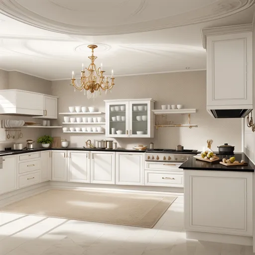 Neo-Classical Kitchen design - AI generated interior design visualization