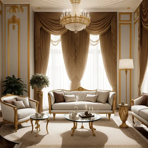 Neo-Classical Living Room design - AI generated interior design visualization