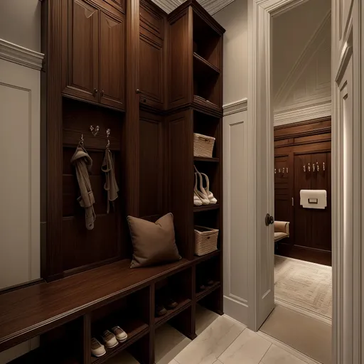 Neo-Classical Mudroom design - AI generated interior design visualization