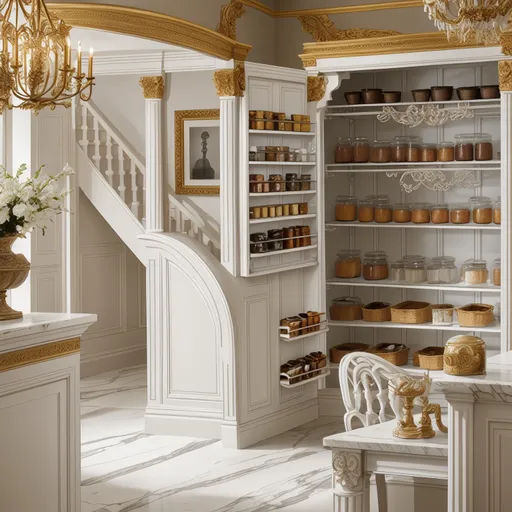 Neo-Classical Pantry design - AI generated interior design visualization