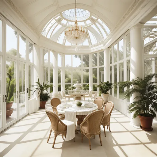 Neo-Classical Sunroom design - AI generated interior design visualization