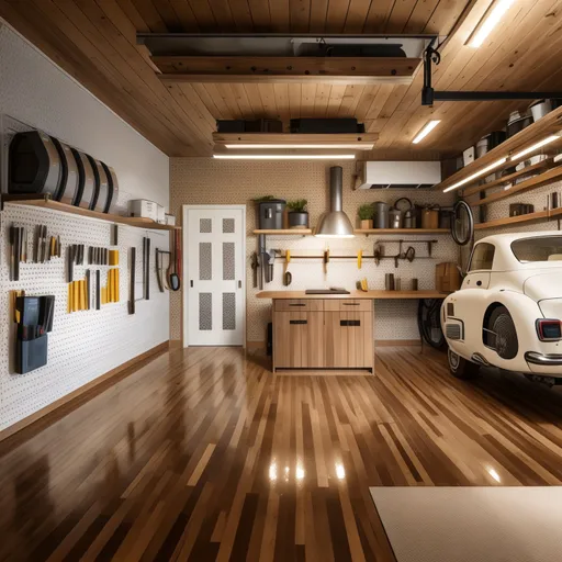 Organic Modern Garage design - AI generated interior design visualization