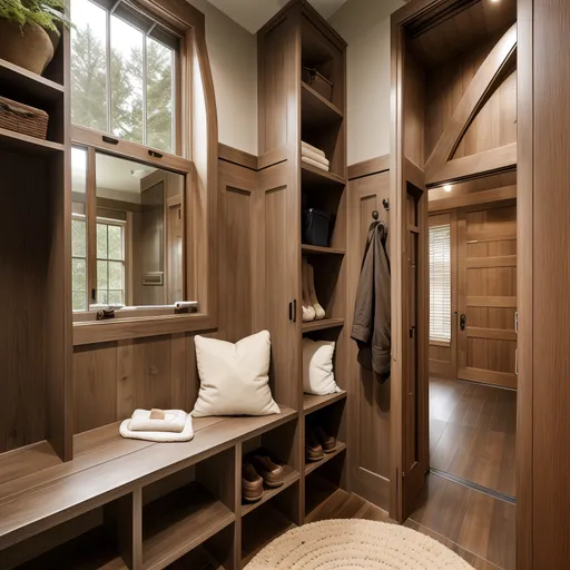 Organic Modern Mudroom design - AI generated interior design visualization