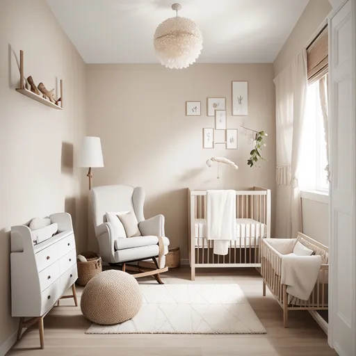 Organic Modern Nursery design - AI generated interior design visualization