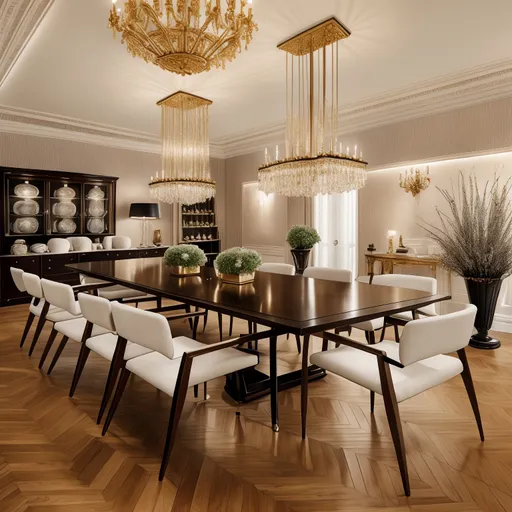 Parisian Dining Room design - AI generated interior design visualization