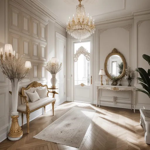Parisian Entryway design - AI generated interior design visualization