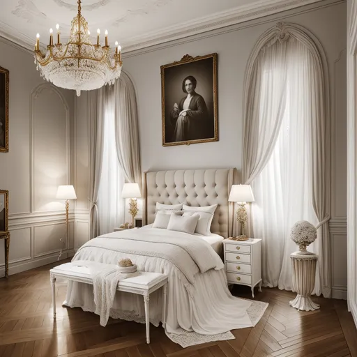 Parisian Guest Room design - AI generated interior design visualization