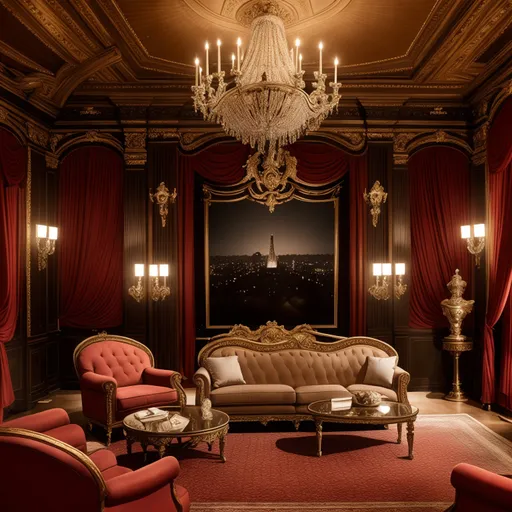 Parisian Home Theater design - AI generated interior design visualization