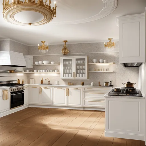 Parisian Kitchen design - AI generated interior design visualization