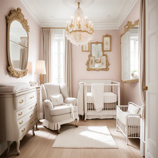 Parisian Nursery design - AI generated interior design visualization