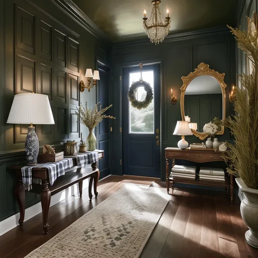 Preppy Entryway design - AI generated interior design visualization