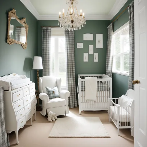 Preppy Nursery design - AI generated interior design visualization