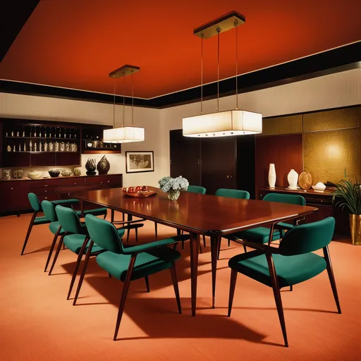 Retro Dining Room design - AI generated interior design visualization