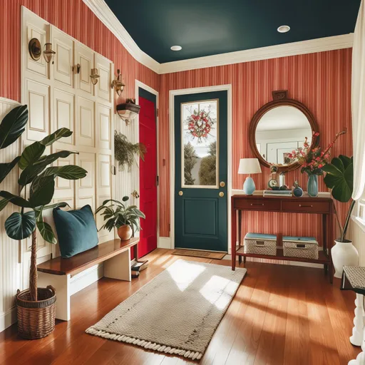 Retro Entryway design - AI generated interior design visualization