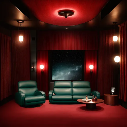Retro Home Theater design - AI generated interior design visualization