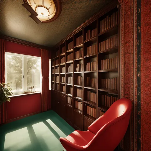 Retro Library design - AI generated interior design visualization