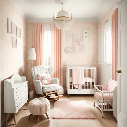 Retro Nursery design - AI generated interior design visualization