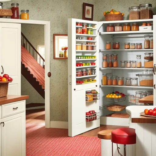 Retro Pantry design - AI generated interior design visualization