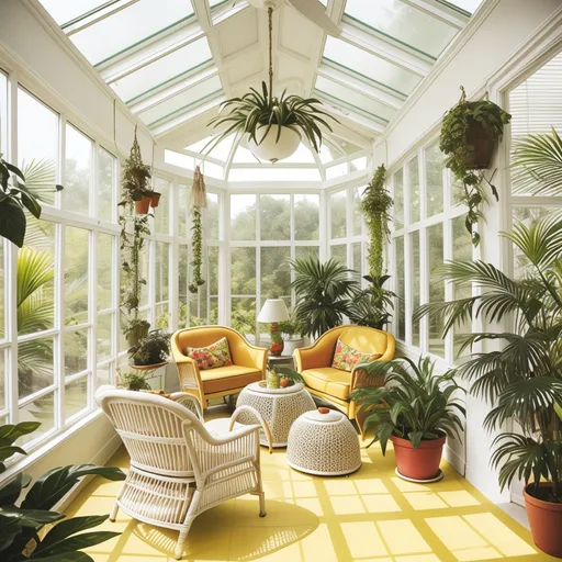 Retro Sunroom design - AI generated interior design visualization