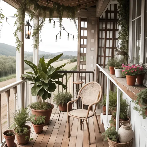 Rustic Balcony design - AI generated interior design visualization
