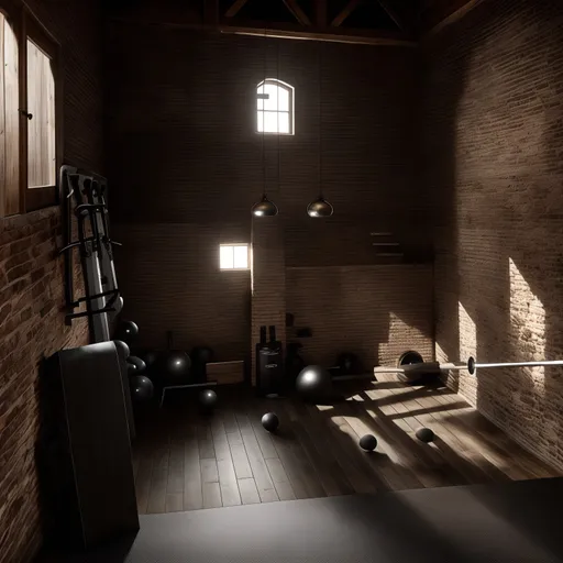 Rustic Home Gym design - AI generated interior design visualization