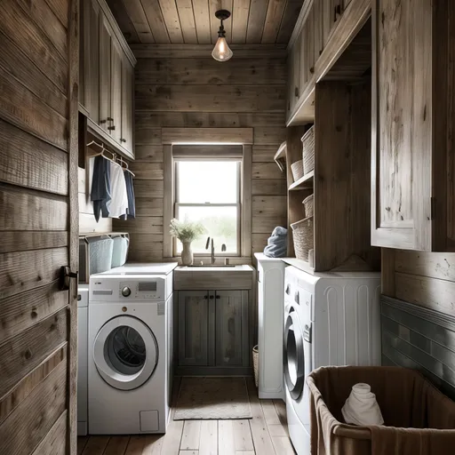 Rustic Laundry Room design - AI generated interior design visualization
