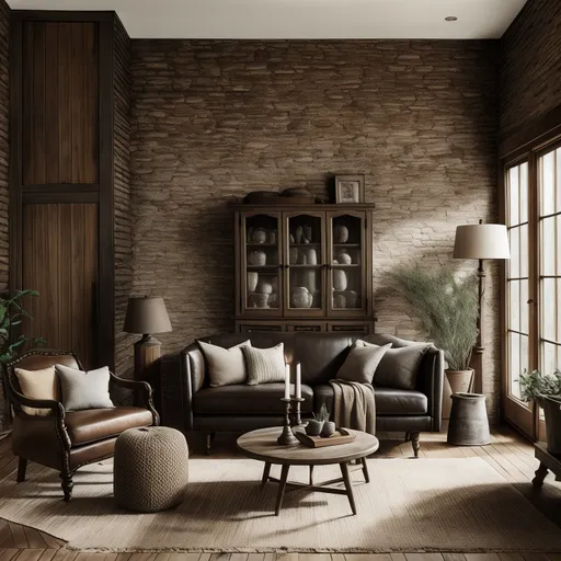 Rustic Living Room design - AI generated interior design visualization
