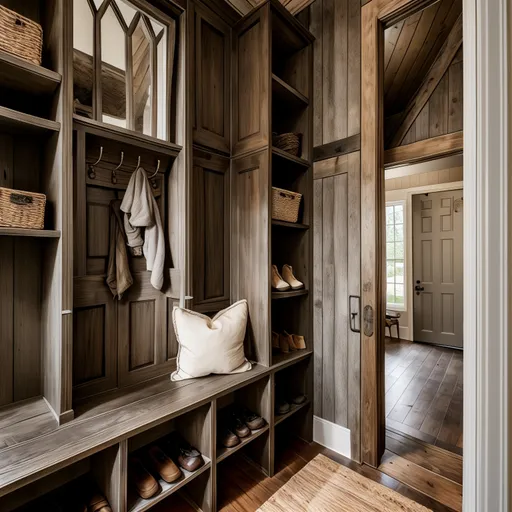 Rustic Mudroom design - AI generated interior design visualization