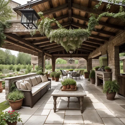 Rustic Patio design - AI generated interior design visualization