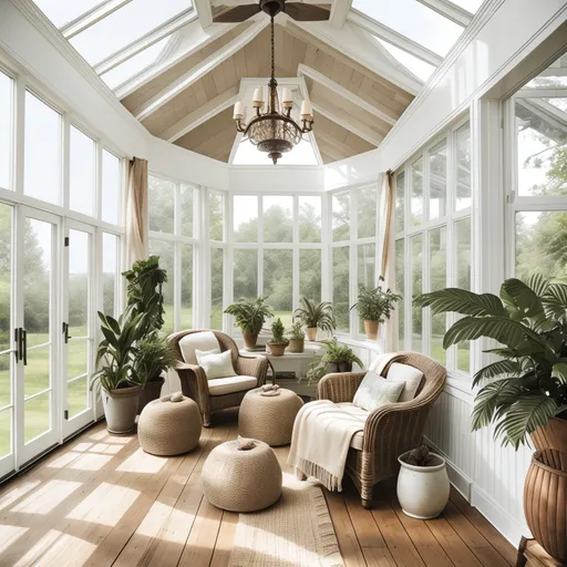 Rustic Sunroom design - AI generated interior design visualization
