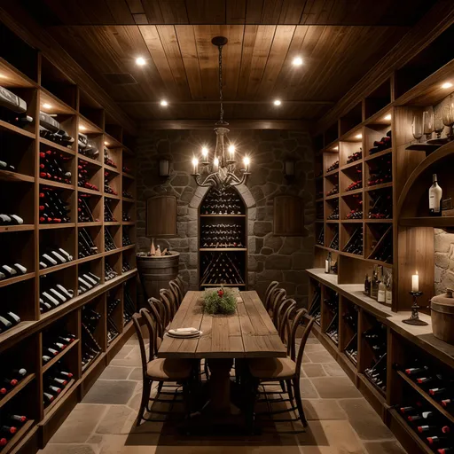 Rustic Wine Cellar design - AI generated interior design visualization
