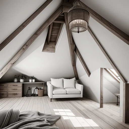 Scandinavian Attic design - AI generated interior design visualization
