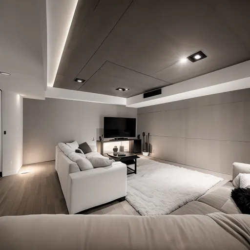 Scandinavian Basement design - AI generated interior design visualization