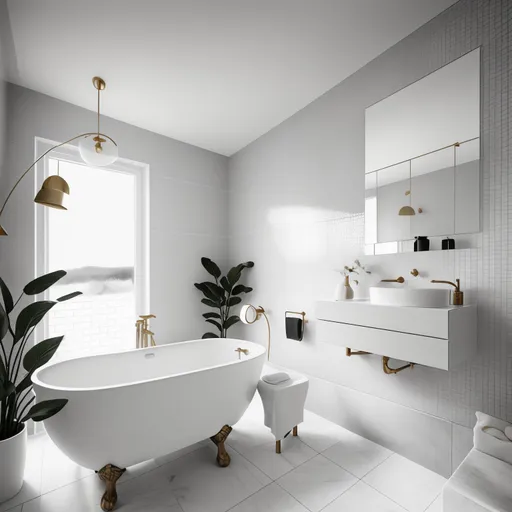 Scandinavian Bathroom design - AI generated interior design visualization